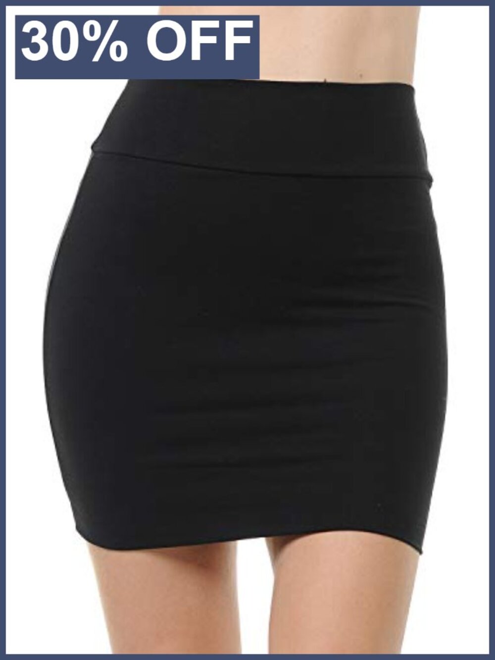 Double-Layer Cotton Stretchy Bodycon Pencil Mini Skirt